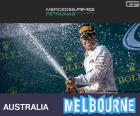Льюис Хэмилтон празднует свою победу в Гран-при Австралии 2015
